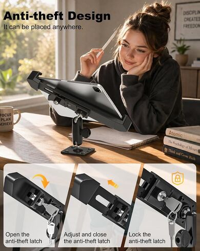 Charchendo Anti-Theft Tablet Mount, Anti-Rust Drill-Down Arm, Wall & Boat in Kuwait