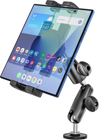 Aluminum Heavy Duty Z Fold Car Mount - [Foldable Phone Friendly] Drill Base Tablet Holder Dashboard Stand with 360° Adjustable Metal Arm for Samasung Galaxy Fold 7 6 5 4 3 2, Tab, Google, iPad, iPhone in Kuwait