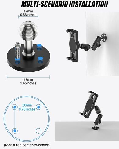 Aluminum Heavy Duty Z Fold Car Mount - [Foldable Phone Friendly] Drill Base Tablet Holder Dashboard Stand with 360° Adjustable Metal Arm for Samasung Galaxy Fold 7 6 5 4 3 2, Tab, Google, iPad, iPhone in Kuwait