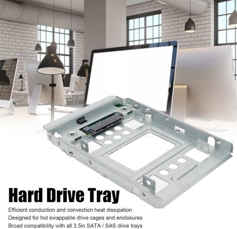 Hard Drive Hot Swap Compatible Tray for 3.5in Drives with 2.5in SSDs in Computers Silver Color in Kuwait