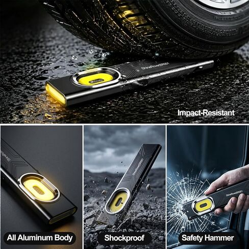 2Pack Aluminum Rechargeable Pocket EDC Flashlight with Magnetic Base in Kuwait
