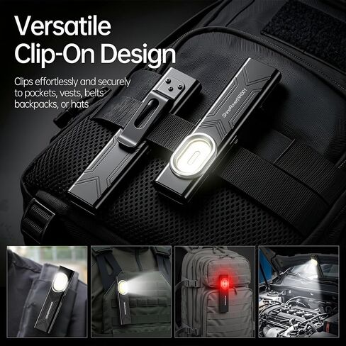 2Pack Aluminum Rechargeable Pocket EDC Flashlight with Magnetic Base in Kuwait