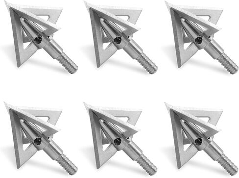 6/12 Pcs 100 Grain Stainless Steel Arrowhead Fixed Blade Hunting Broadheads Screw in Arrowheads Traditional Archery Arrow Tips for Compound, Recurve Bow & Crossbow in Kuwait