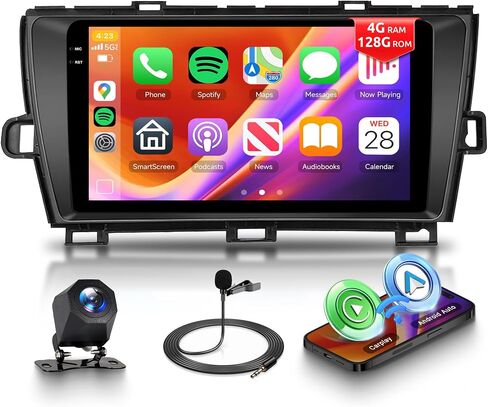 4G+128G Android Car Radio for Toyota Prius 2010-2015 with Wireless CarPlay Android Auto, Orderich 9 Inch Touchscreen Car Stereo Mirror Link GPS Navigation WiFi Bluetooth FM RDS EQ SWC Backup Camera in Saudi Arabia