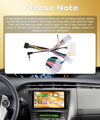 4G+128G Android Car Radio for Toyota Prius 2010-2015 with Wireless CarPlay Android Auto, Orderich 9 Inch Touchscreen Car Stereo Mirror Link GPS Navigation WiFi Bluetooth FM RDS EQ SWC Backup Camera in Saudi Arabia