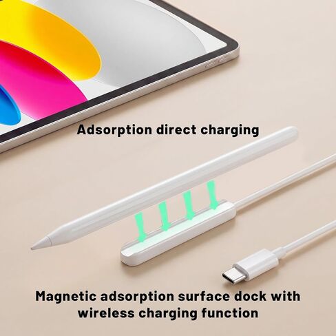 Wireless Charger Stand Compatible with Pencil Pro, Fast Charging Dock with LED Indicator Light, ABS & TPE Stable Charging Station, Full Charge in 40-50 Minutes Portable Pencil Charger Holder in Kuwait