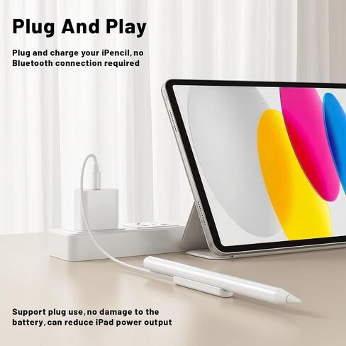 Wireless Charger Stand Compatible with Pencil Pro, Fast Charging Dock with LED Indicator Light, ABS & TPE Stable Charging Station, Full Charge in 40-50 Minutes Portable Pencil Charger Holder in Kuwait