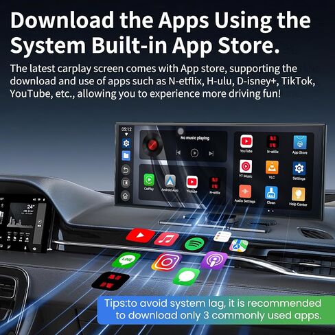 11.5 '' Wireless CarPlay Screen for Car, A-pple CarPlay & Android Auto HD Touchscreen/1080P Backup Camera/Navigation/Bluetooth/Voice Control/FM/Mirror Link,for All Vehicles in Kuwait