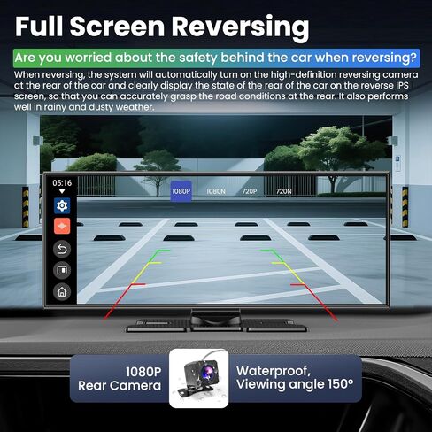 11.5 '' Wireless CarPlay Screen for Car, A-pple CarPlay & Android Auto HD Touchscreen/1080P Backup Camera/Navigation/Bluetooth/Voice Control/FM/Mirror Link,for All Vehicles in Kuwait