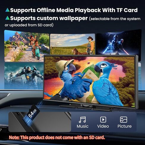 11.5 '' Wireless CarPlay Screen for Car, A-pple CarPlay & Android Auto HD Touchscreen/1080P Backup Camera/Navigation/Bluetooth/Voice Control/FM/Mirror Link,for All Vehicles in Kuwait