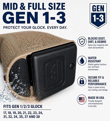 Grip Frame Insert Plug Compatible with Glock GEN 1-3 | 17 18 19 22 23 24 31 32 34 35 38 | Rear Grip Cavity Cover Insert | Easy Snap-in Installation | Durable Dust & Water Protection | 2 Pack in Saudi Arabia