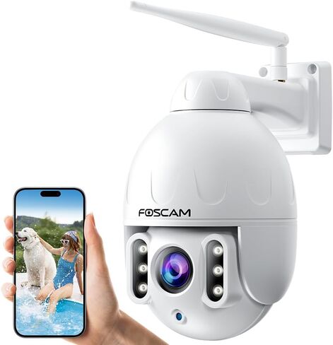 FOSCAM SD4 2k 4MP Outdoor Security Camera, 5G/2.4GHz WiFi PTZ IP Surveillance Camera with 4X Optical Zoom, Smart AI Human Detection, 2-Way Audio, 165ft Night Vision, CMOS Image Sensor, IP66 in Kuwait