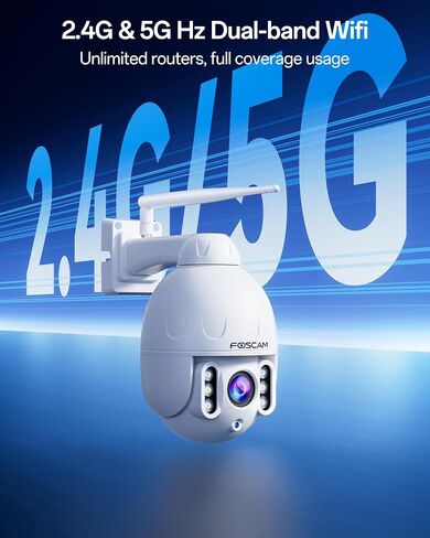 FOSCAM SD4 2k 4MP Outdoor Security Camera, 5G/2.4GHz WiFi PTZ IP Surveillance Camera with 4X Optical Zoom, Smart AI Human Detection, 2-Way Audio, 165ft Night Vision, CMOS Image Sensor, IP66 in Kuwait