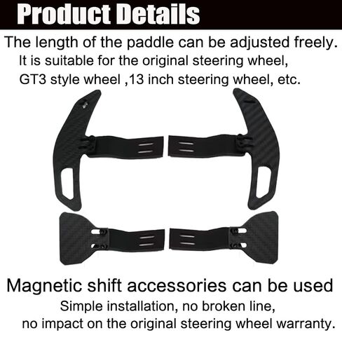 Obokidlyamor 4PCS Long Real Carbon Fiber Paddle Shifters For Logitech G PRO Racing Wheel;Racing Game Mod Modification Parts Accessories Direct Drive 11 Nm Force Base Steering Hub in Kuwait