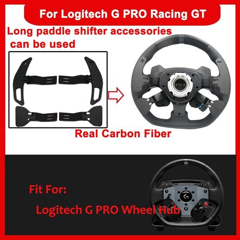Obokidlyamor 4PCS Long Real Carbon Fiber Paddle Shifters For Logitech G PRO Racing Wheel;Racing Game Mod Modification Parts Accessories Direct Drive 11 Nm Force Base Steering Hub in Kuwait