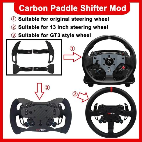 Obokidlyamor 4PCS Long Real Carbon Fiber Paddle Shifters For Logitech G PRO Racing Wheel;Racing Game Mod Modification Parts Accessories Direct Drive 11 Nm Force Base Steering Hub in Kuwait