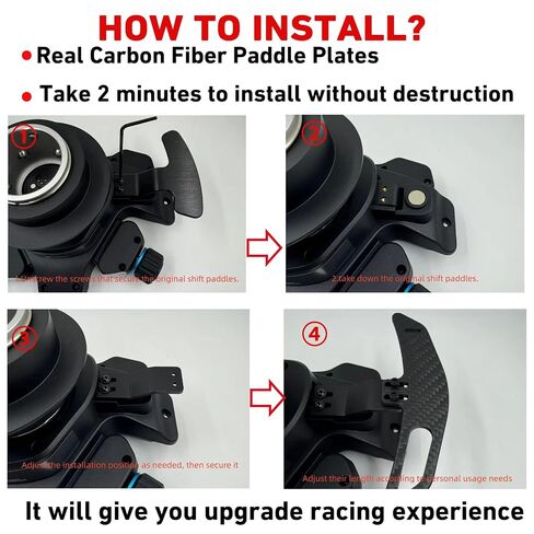 Obokidlyamor 4PCS Long Real Carbon Fiber Paddle Shifters For Logitech G PRO Racing Wheel;Racing Game Mod Modification Parts Accessories Direct Drive 11 Nm Force Base Steering Hub in Kuwait