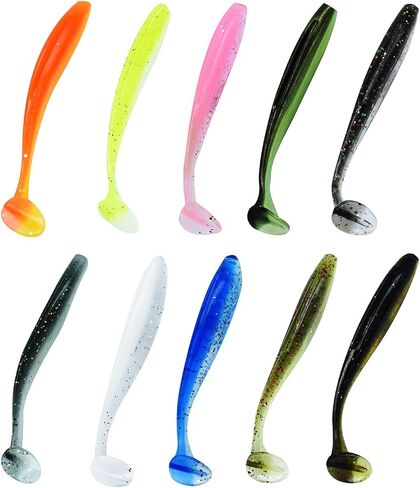 Soft Fishing Lures, 100PCS/50PCS Soft Plastic Baits Kit with Box for Fishing Trout Redfish Saltwater/Freshwater, 10 Mixed Colors/5Mixed Colors in Kuwait