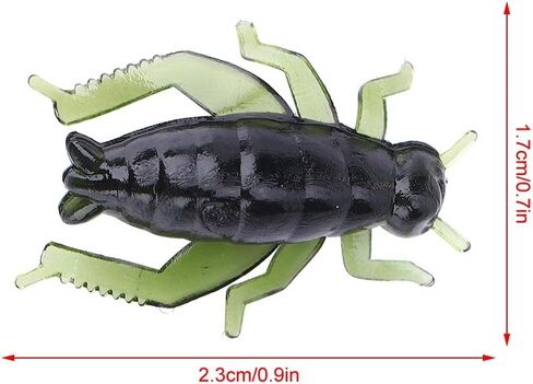 50Pcs Cricket Lures for Fishing, Soft Plastic Baits Rubber Crickets in Kuwait