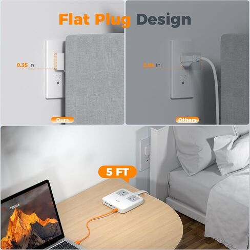 6-in-1 Charging Station 67W USB C Power Strip with 5ft Extension Cord in Kuwait