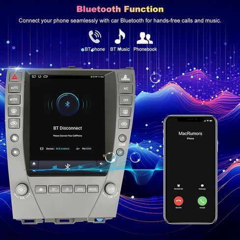 4+64G 5GWifi Upgrade Car Radio for Lexus ES240 ES300 ES330 ES350 2006-2012, 9.7inch Tesla Style Touchscreen Setreo, Wireless Carplay Android Auto Head Unit GPS Navigation FM Bluetooth Backup Camera in Kuwait