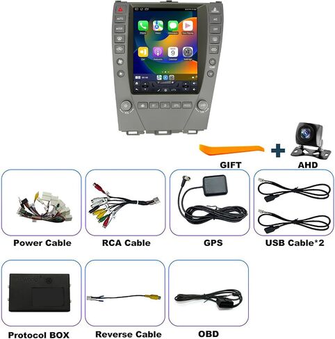 4+64G 5GWifi Upgrade Car Radio for Lexus ES240 ES300 ES330 ES350 2006-2012, 9.7inch Tesla Style Touchscreen Setreo, Wireless Carplay Android Auto Head Unit GPS Navigation FM Bluetooth Backup Camera in Kuwait