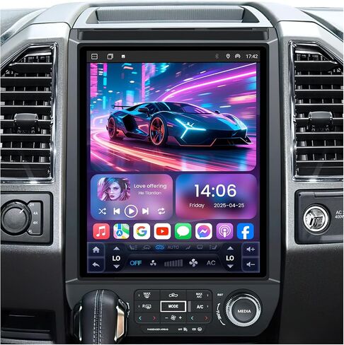[8Core 4GB+64GB] Car Radio Stereo for Ford F150 2015-2020: 12.1'' Replacement Tesla Style Head Unit with Wireless CarPlay Android Auto Bluetooth 5G WiFi GPS Navigation DSP RDS FM AM Backup Camera in Kuwait