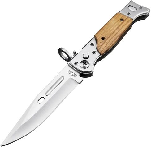 HUAAO 8.66 Inch Camping Knife Portable Folding Pocket Knife Speed Safe Assisted Opening Knives Outdoor Hunting Tactical EDC Survival Self Defense Tools AK47 Flipper Knives for Hiking,Gift for Men in Kuwait