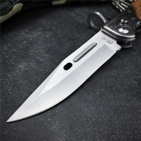 HUAAO 8.66 Inch Camping Knife Portable Folding Pocket Knife Speed Safe Assisted Opening Knives Outdoor Hunting Tactical EDC Survival Self Defense Tools AK47 Flipper Knives for Hiking,Gift for Men in Kuwait