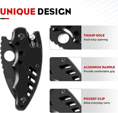 NUHUi Kids Pocket Knife Keychain Folding Knife Stainless Steel Blade Wood Handle Small Hand Tools Accessories Attachments Xmas Gift in Saudi Arabia