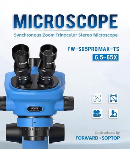 Forward FW-S65Promax-02 Stereo Microscope, 6.5X-65X Double Barlow in Kuwait