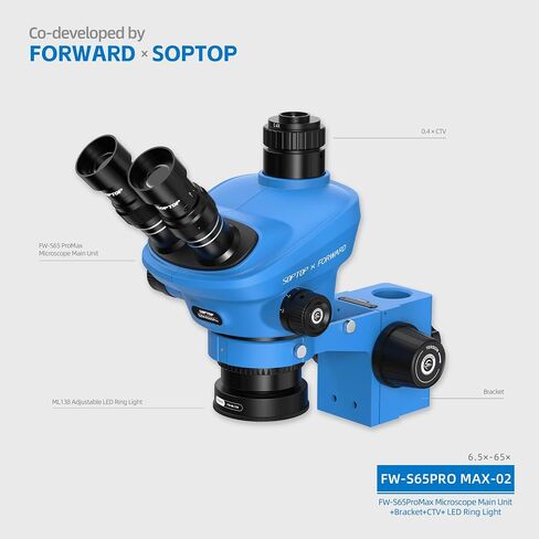 Forward FW-S65Promax-02 Stereo Microscope, 6.5X-65X Double Barlow in Kuwait