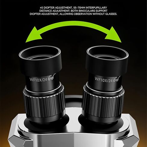 LUOWEI LW-TR03-B3TV Trinocular Galileo Microscope, 7-68X in Kuwait