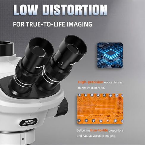 SOPTOP SZM-6565Pro-02 Trinocular Stereo Microscope, 6.5X-65X Zoom, Dual LED in Kuwait