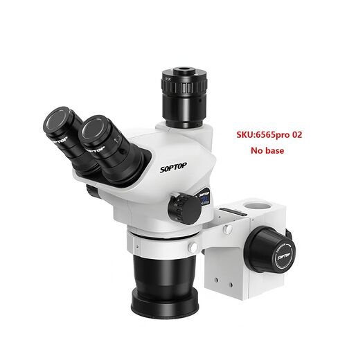 SOPTOP SZM-6565Pro-02 Trinocular Stereo Microscope, 6.5X-65X Zoom, Dual LED in Kuwait