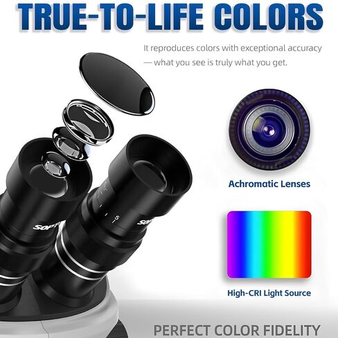 SOPTOP SZM-6565Pro-02 Trinocular Stereo Microscope, 6.5X-65X Zoom, Dual LED in Kuwait