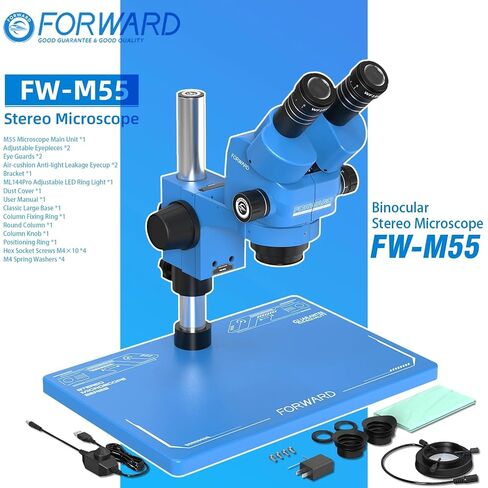 Forward FW-M55 Stereo Microscope, Continuous Zoom Optics for Inspection in Kuwait