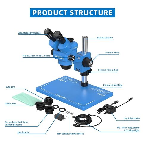 Forward FW-M55 Stereo Microscope, Continuous Zoom Optics for Inspection in Kuwait