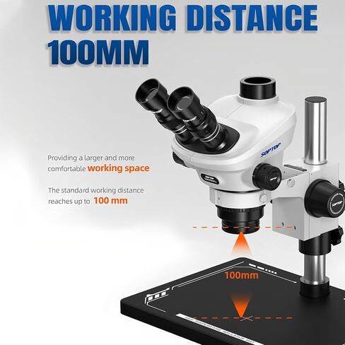 SOPTOP SZM-6565Pro Trinocular Stereo Microscope, 6.5X-65X Continuous Zoom in Kuwait