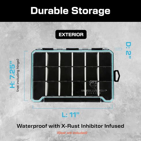 Evolution Fishing BallistiX 3.6 Tackle Tray - Waterproof, Anti-Corrosion, Single Latch, Clear Lid, Lure Box, Tackle Storage Box, Removable Dividers in Kuwait