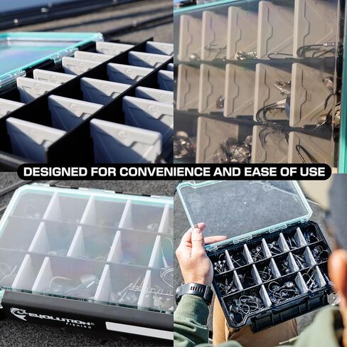 Evolution Fishing BallistiX 3.6 Tackle Tray - Waterproof, Anti-Corrosion, Single Latch, Clear Lid, Lure Box, Tackle Storage Box, Removable Dividers in Kuwait