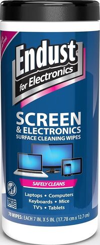 Endust for Electronics; Screen & Surface Cleaning Wipes, Great LCD and Plasma Wipes, 70 Wipes (11506) in Kuwait