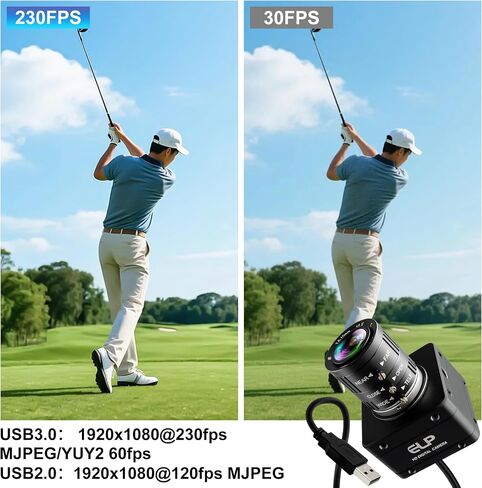 IFWTAER 12MP Industrial USB3.0 Camera,1080P@230fps High Frame Rate 4K@30fps UVC Camera,3.6-10mm Manual Zoom Lens,Plug and Play for Security Monitoring 3D Printing,Compatible with Windows Linux Mac in Kuwait