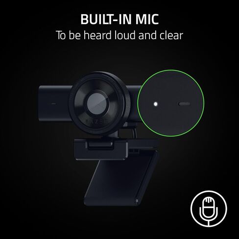 Razer Kiyo V2 X - Full HD Webcam 1080p, 60 FPS for Creators - Auto Focus - Wide Angle Lens - Built-in Microphone - Compatible with Open Broadcaster Software OBS and Xsplit | Black in Saudi Arabia