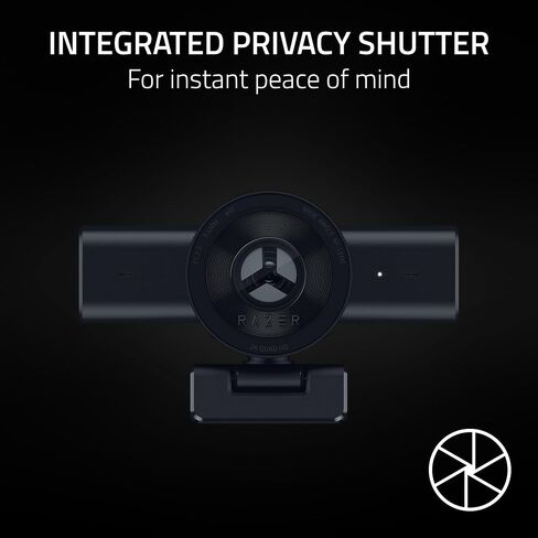 Razer Kiyo V2 X - Full HD Webcam 1080p, 60 FPS for Creators - Auto Focus - Wide Angle Lens - Built-in Microphone - Compatible with Open Broadcaster Software OBS and Xsplit | Black in Saudi Arabia