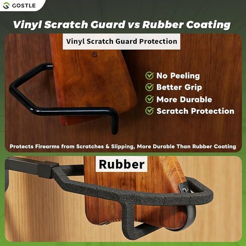 Gun Rack Wall Mount, Adjustable Rifle Shotgun Wall Hanger, Parallel Gun Storage Rack with Vinyl Scratch Guard, Heavy Duty Steel Gun Holder for Closet Garage Wall Display in Kuwait