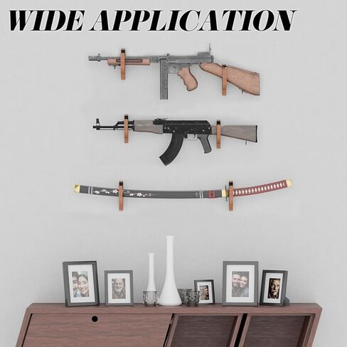 Gun Rack Solid Wood Wall Mount Rifle Hook, Horizontal Display Gun Hook with Hidden Screws, Ideal for Displaying Rifles, Shotguns, and Bows in Kuwait