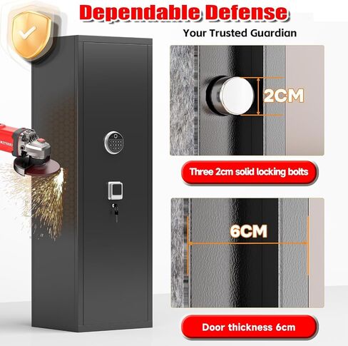 PRESTELION Gun Safe for Home Rifle and Pistols,No Assembly Required Gun Cabinet with Adjustable Shelves and Locking Built-in Cabinet,Shotgun Safe,Long Gun Safe with Dual Alarm & Mute Mode in Kuwait