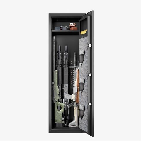 PRESTELION Gun Safe for Home Rifle and Pistols,No Assembly Required Gun Cabinet with Adjustable Shelves and Locking Built-in Cabinet,Shotgun Safe,Long Gun Safe with Dual Alarm & Mute Mode in Kuwait