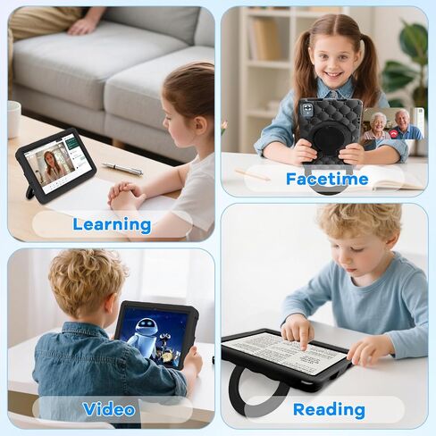 DMOAO 10.1 Inch Kids Tablet Android 15-30GB RAM+64GB ROM(1TB Expandable), Octa-Core 2.0GHz, Anti-Blue Light Screen, 6000mAh, WiFi 6, 5MP+8MP, Parental Controls, EVA Case, Preloaded Edu Apps - Black in Kuwait